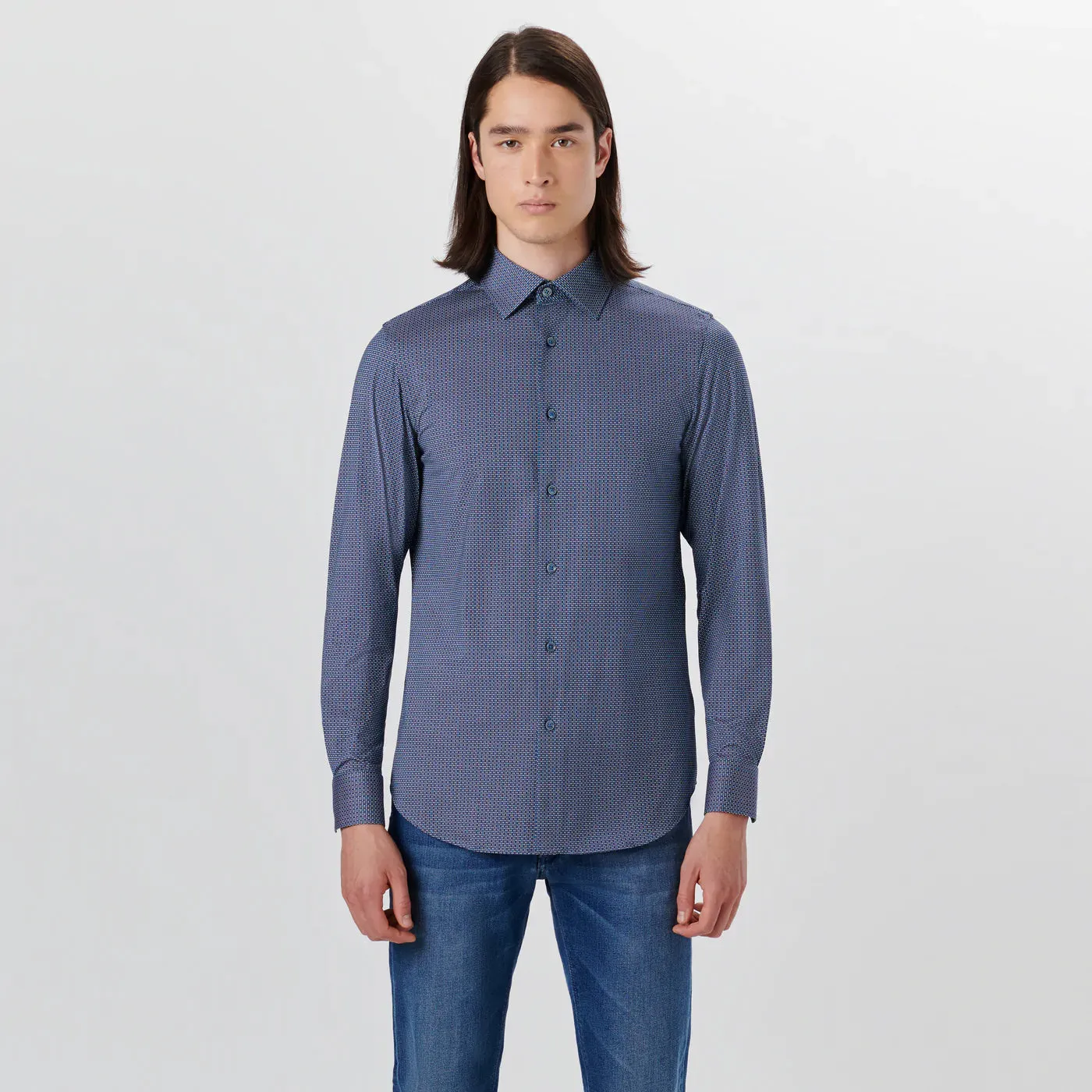 Bugatchi James Bird's Eye Print OoohCotton® Shirt
