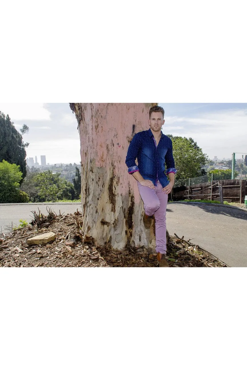 Denim Wash Fill Coupe Button Down Shirt