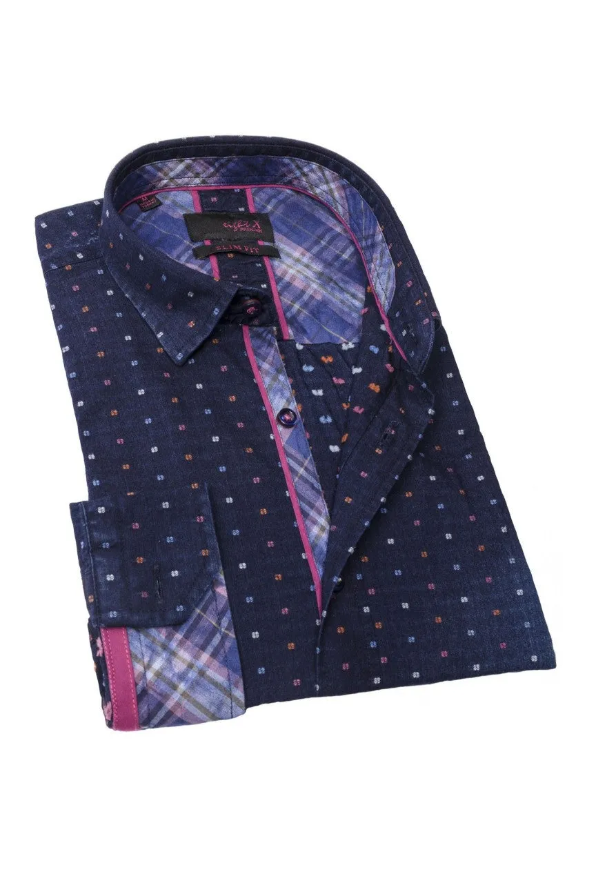 Denim Wash Fill Coupe Button Down Shirt