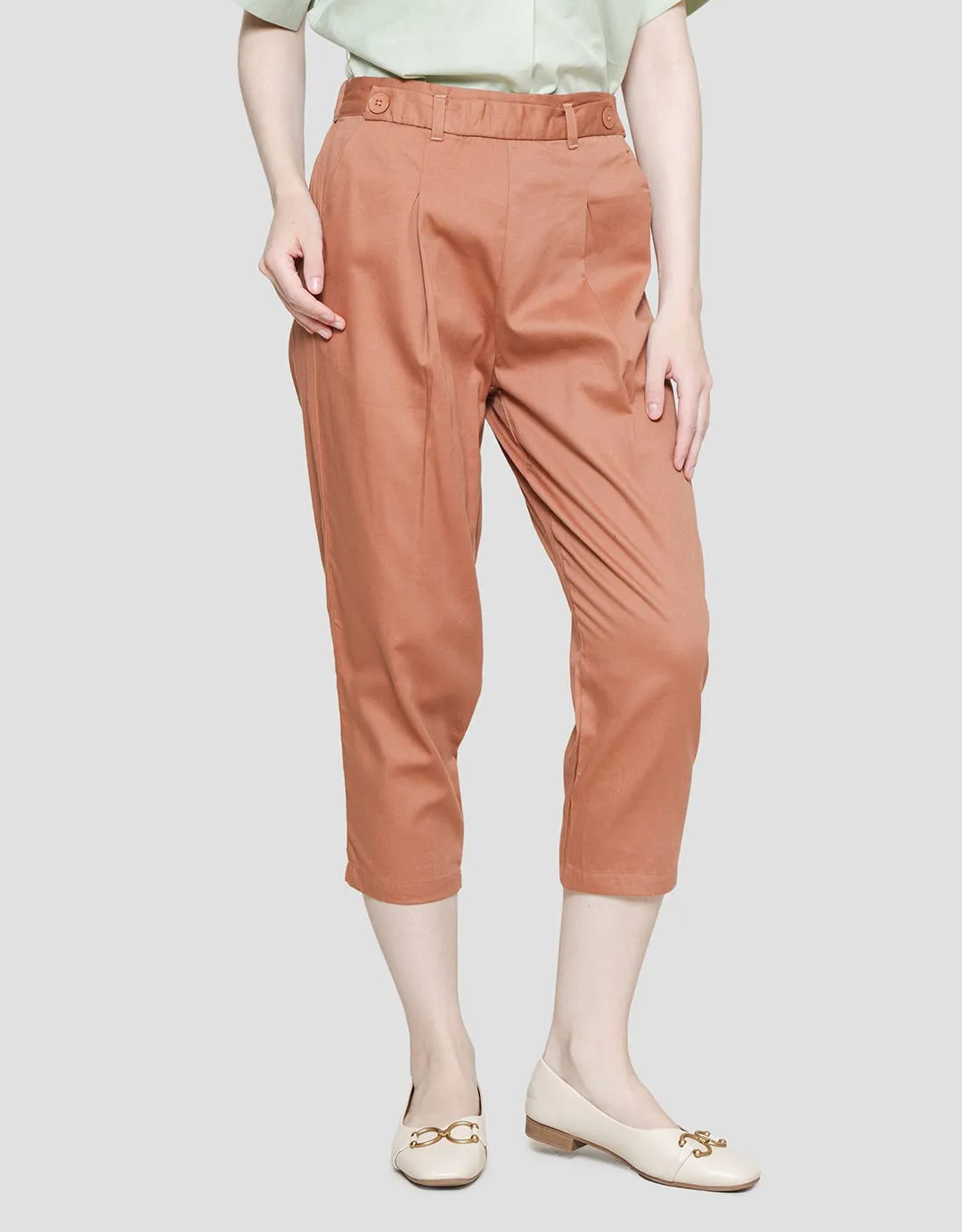 Details Front Double Front Celana Panjang Wanita