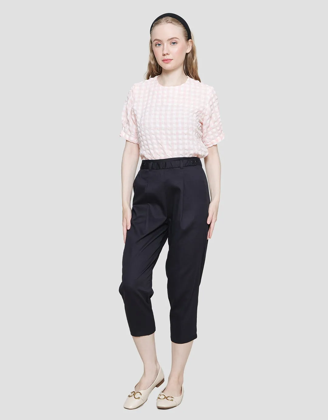 Details Front Double Front Celana Panjang Wanita