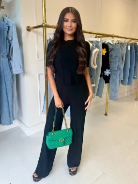 Elsie black soft knit two piece Loungeset