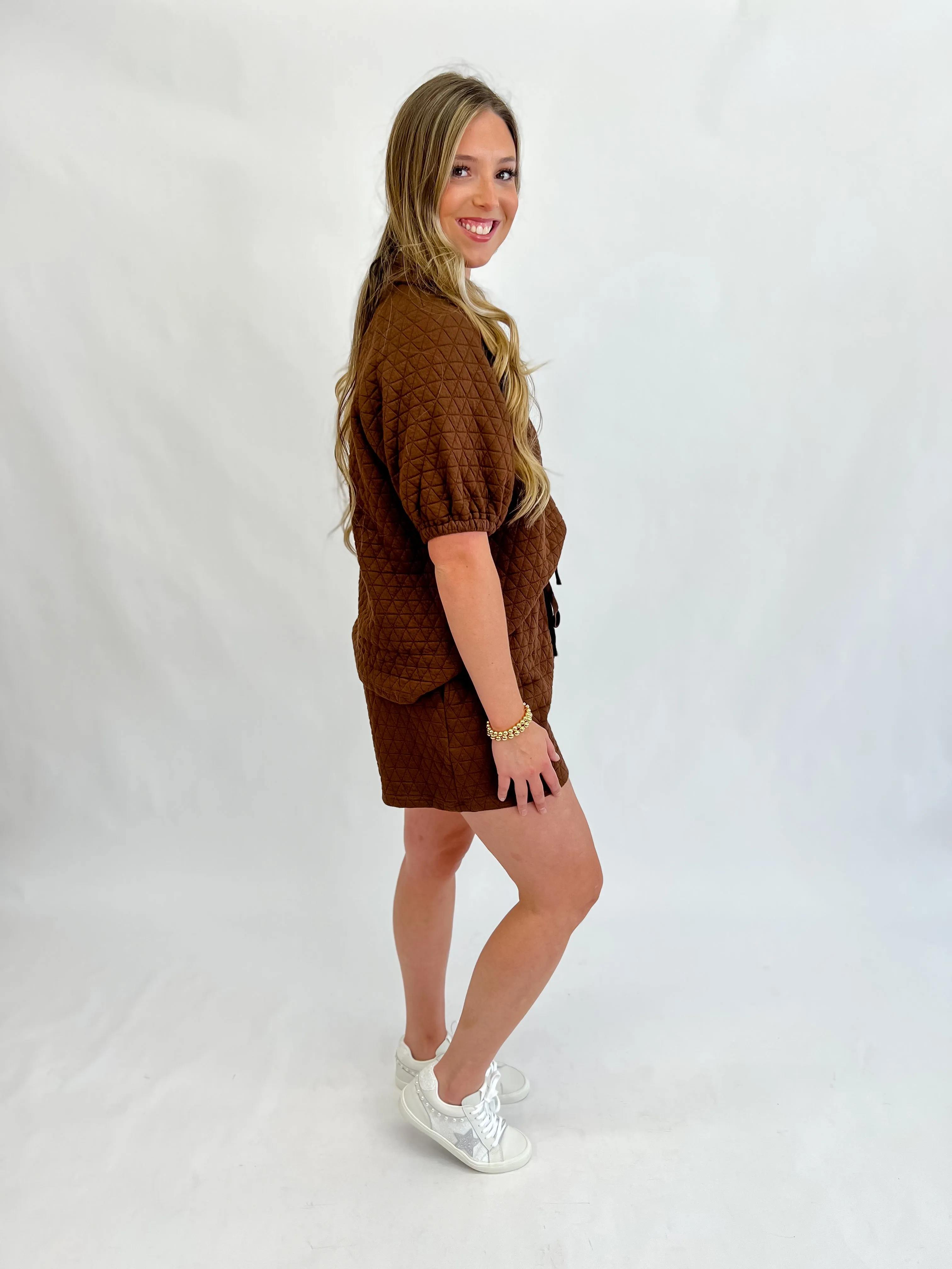 Espresso Quilted Short Set