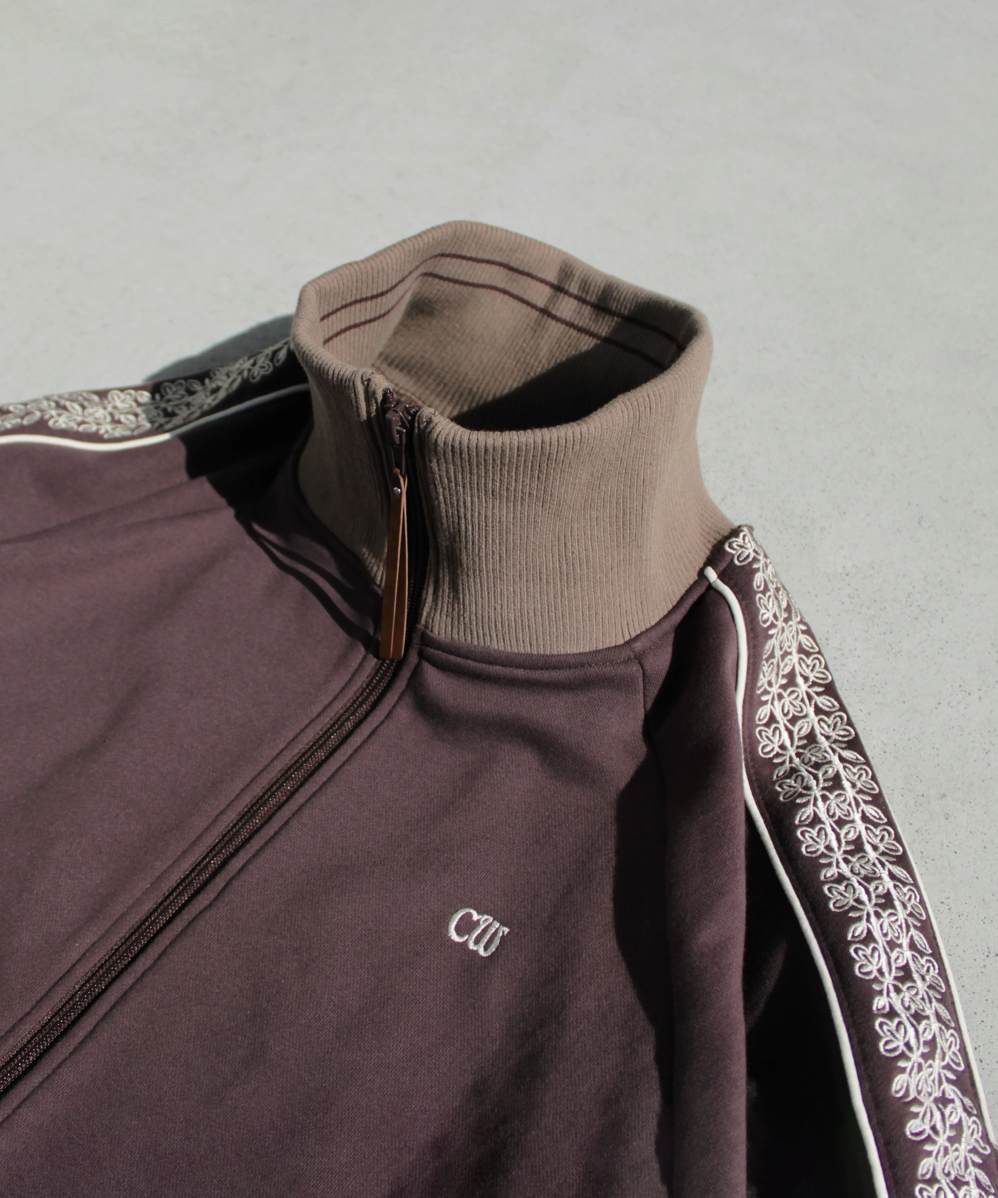 flower embroidery line track jacket