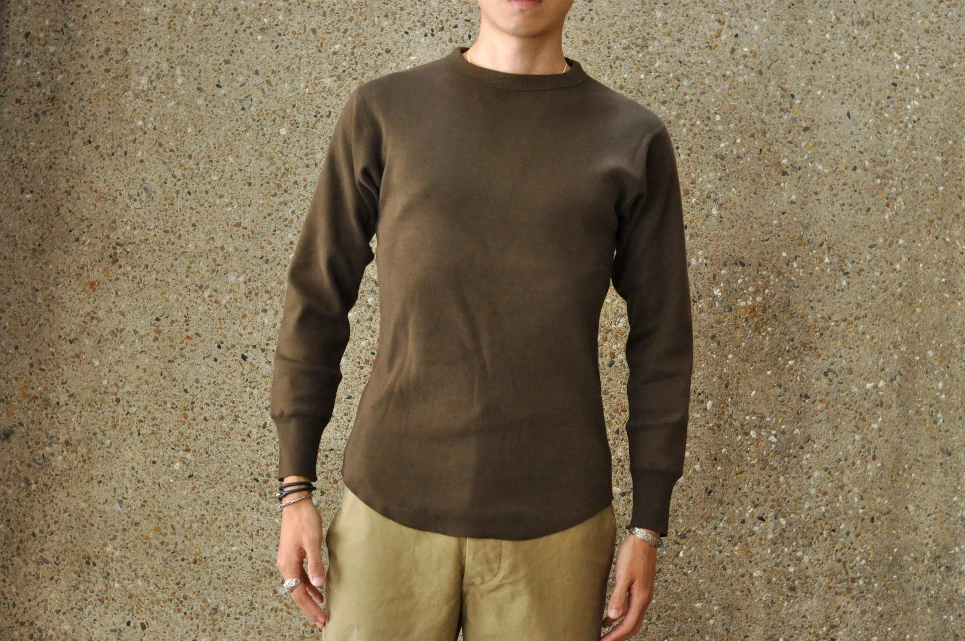 Freewheelers "Crew Neck Type" L/S Underwear (Dark Olive)