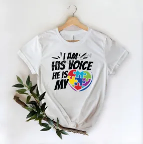 I Am His Voice He Is My Heart - DTF Transfer