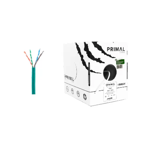 Ice Cable PR/CAT6/GRN Primal Cat6 Cable Solid w/Spine - 1000ft Box (Green)