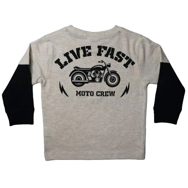 💘Kids Long Sleeve Thermal 2FER Shirt - Motorcycle Live Fast