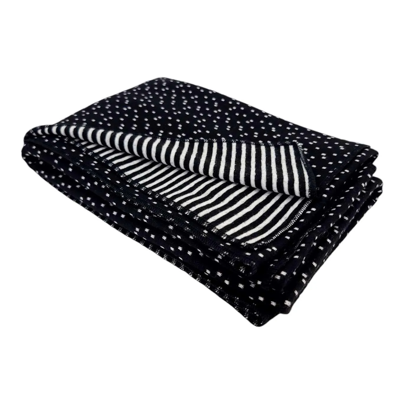 Knit Scarf - Oblong - Reversible (Black White) by Dana Herbert