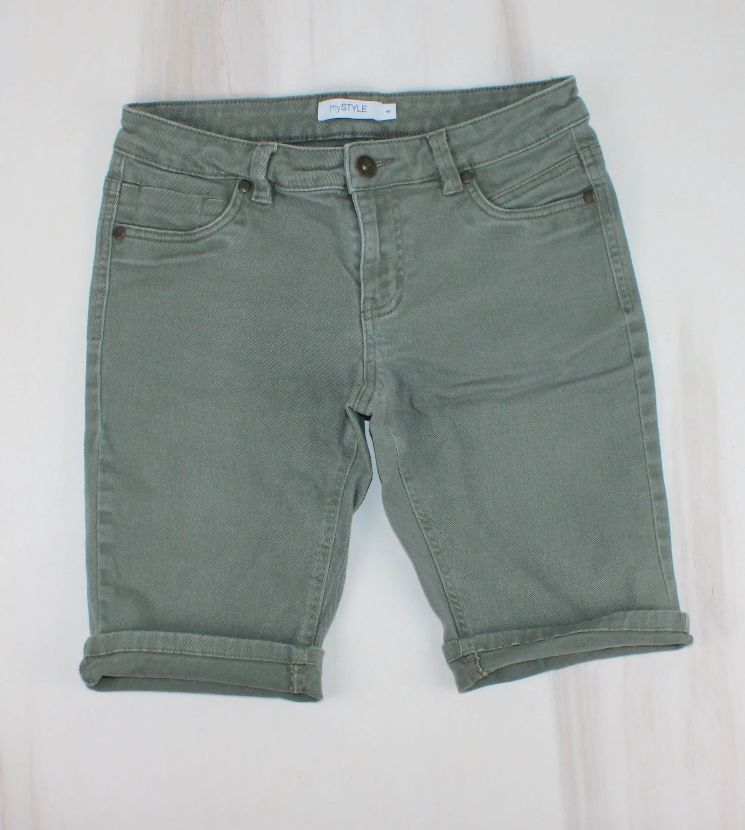 MY STYLE SAGE DENIM SHORTS LADIES SIZE 4 PRE-LOVED