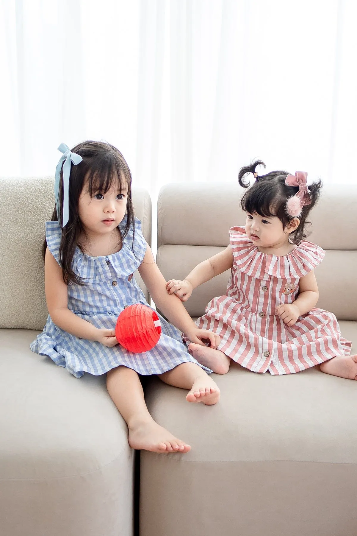 NM X LEBEAR BLISS GINGHAM DRESS IN MAUVE