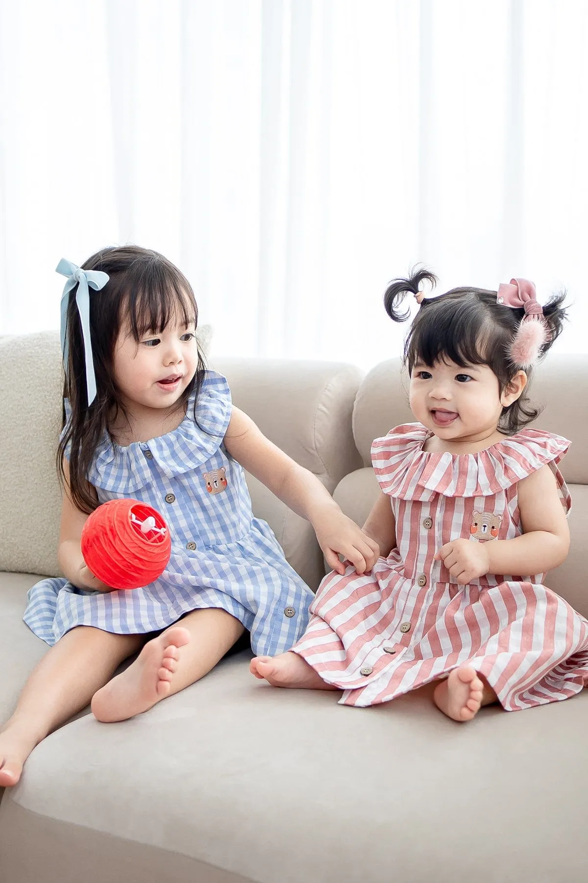 NM X LEBEAR BLISS GINGHAM DRESS IN MAUVE