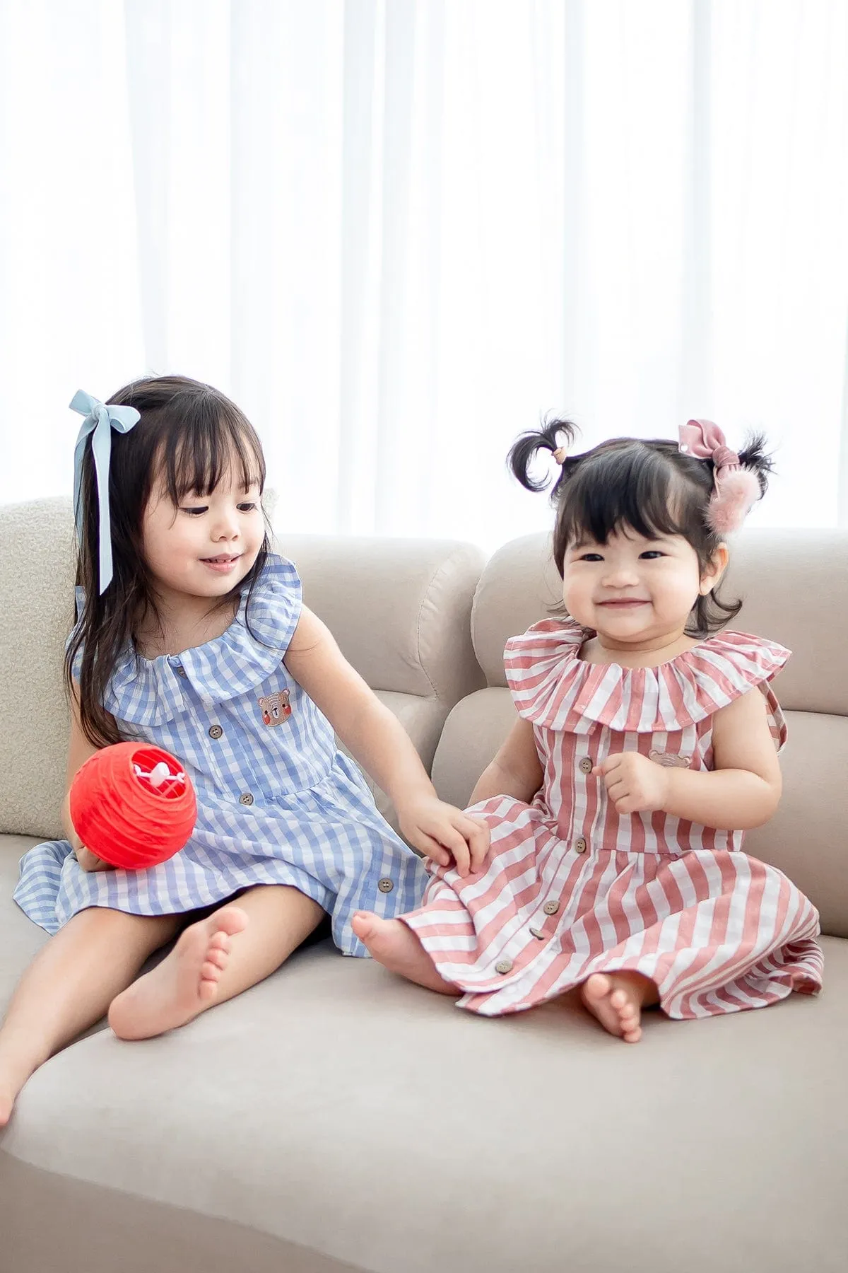 NM X LEBEAR BLISS GINGHAM DRESS IN MAUVE