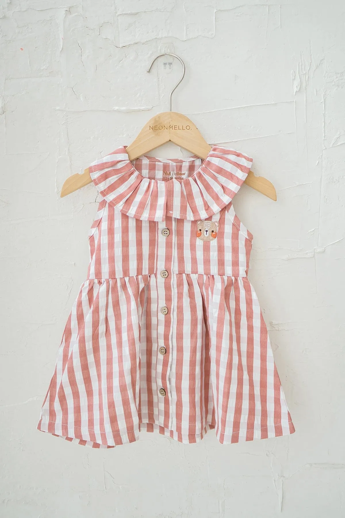 NM X LEBEAR BLISS GINGHAM DRESS IN MAUVE
