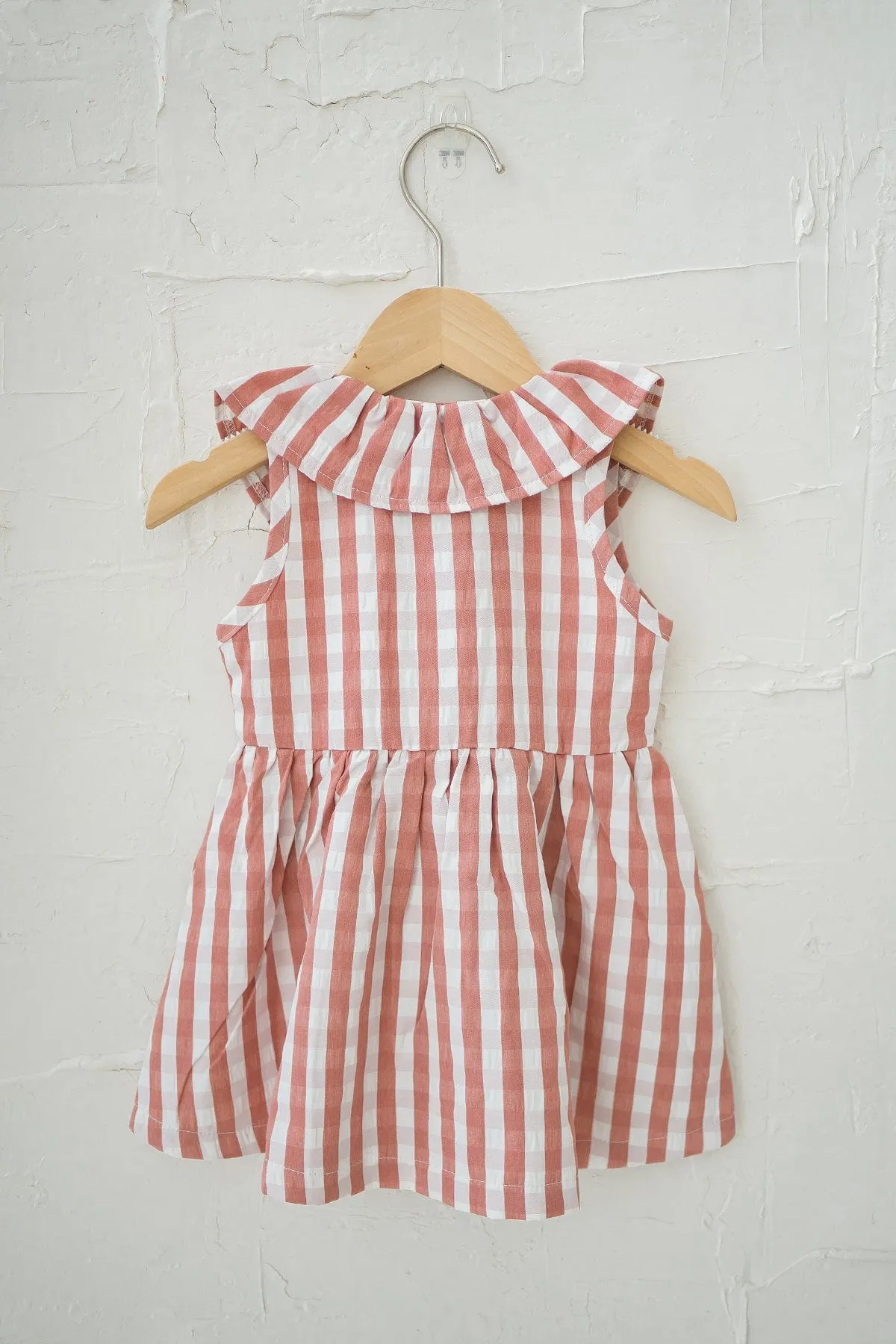 NM X LEBEAR BLISS GINGHAM DRESS IN MAUVE