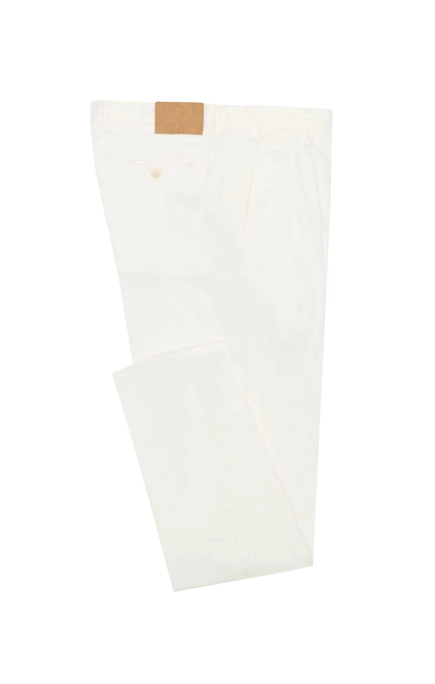 Olimpias Cotton White Garment Dyed Stretch Fine Twill