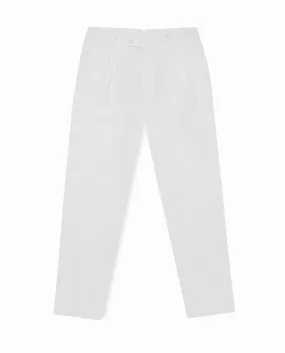 Olimpias Cotton White Garment Dyed Stretch Fine Twill