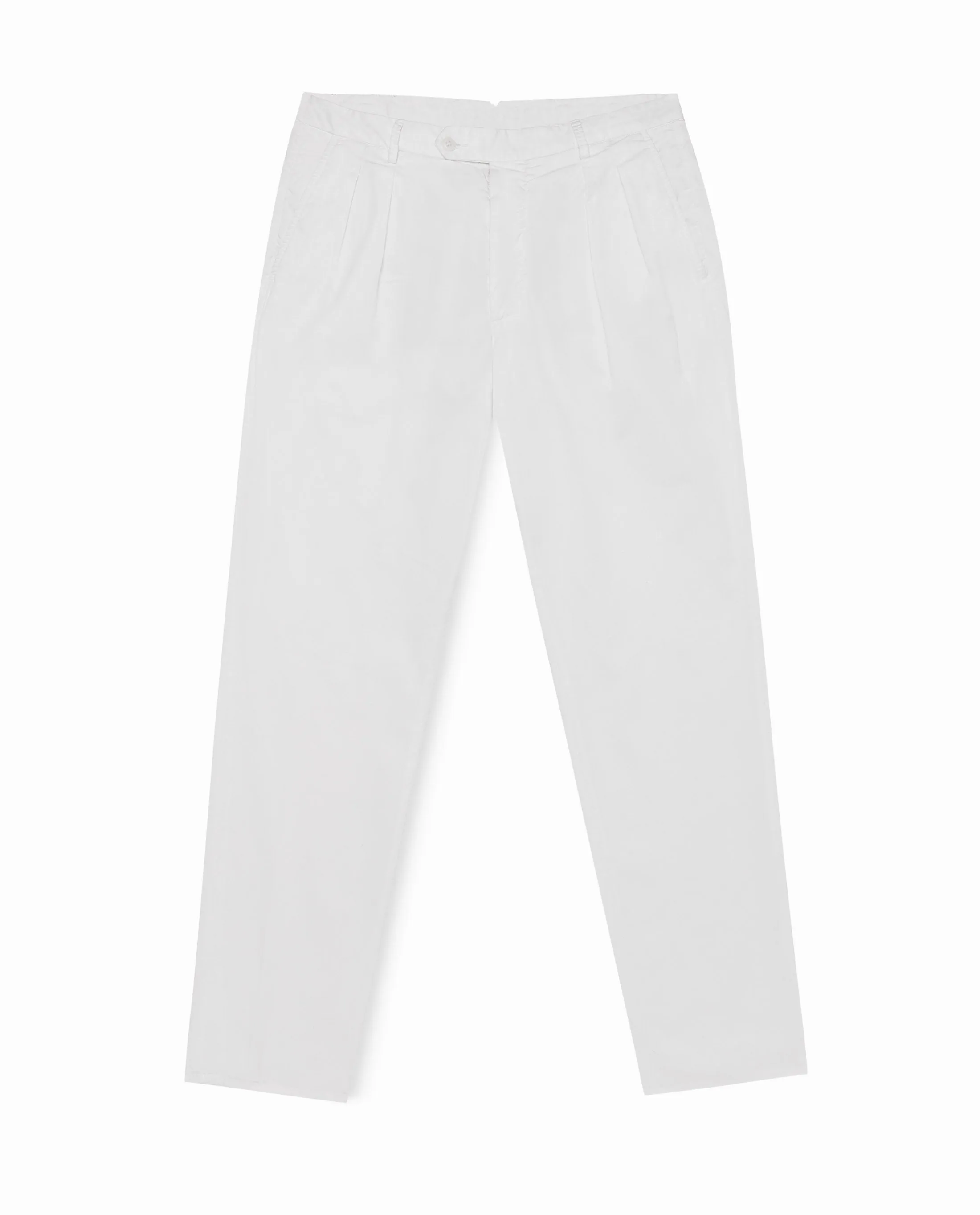 Olimpias Cotton White Garment Dyed Stretch Fine Twill
