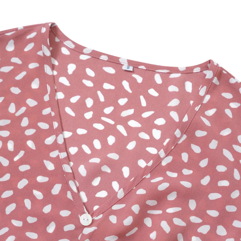 V Neck Floral Dress in Pink Summer Dress