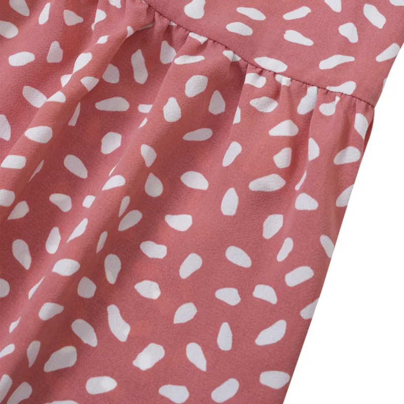 V Neck Floral Dress in Pink Summer Dress