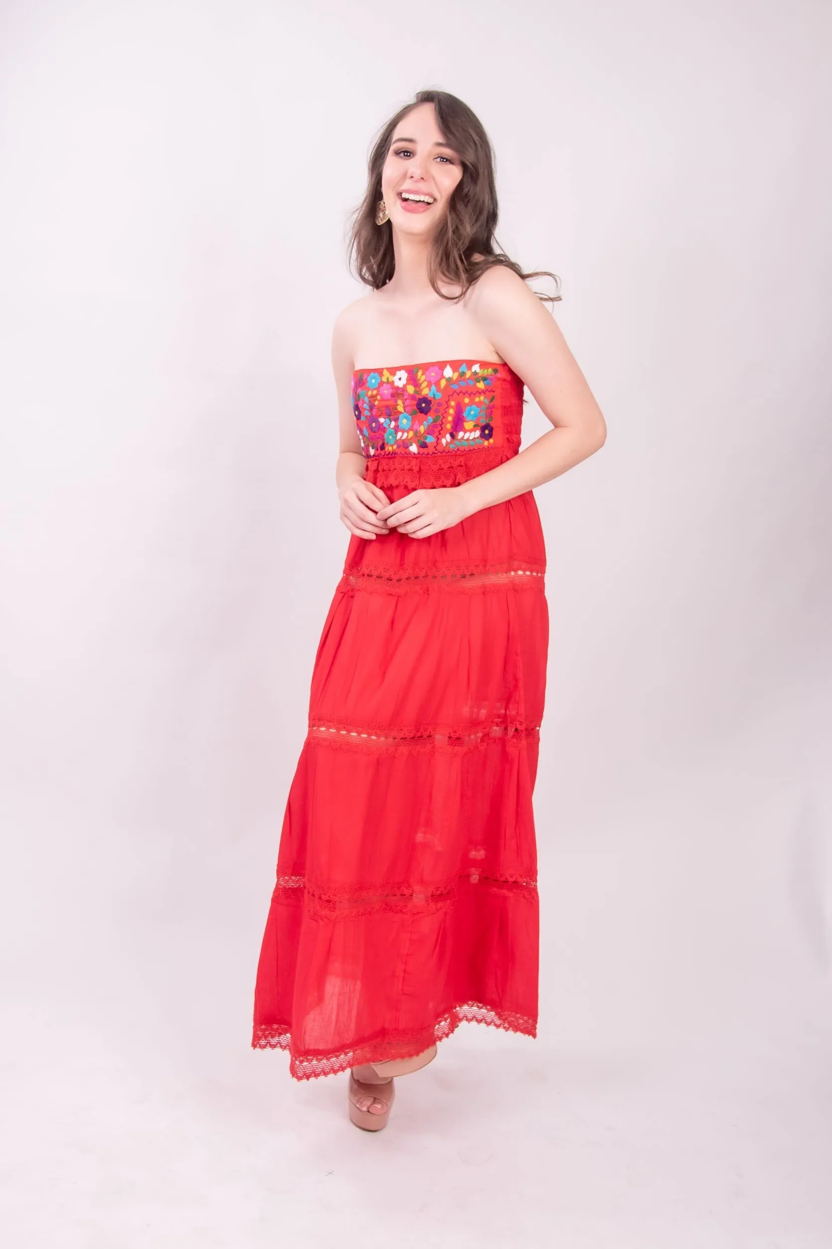 Vallarta Red Strapless Maxi Dress