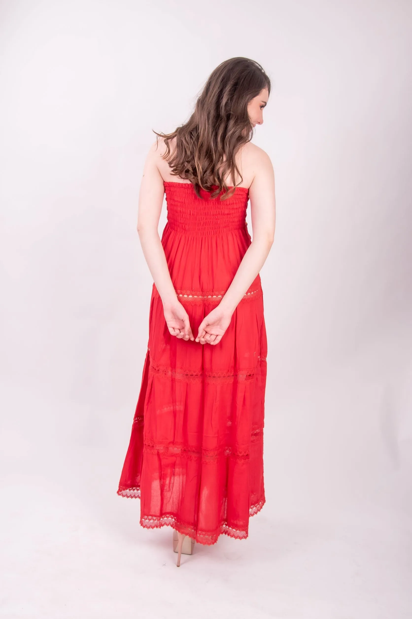 Vallarta Red Strapless Maxi Dress